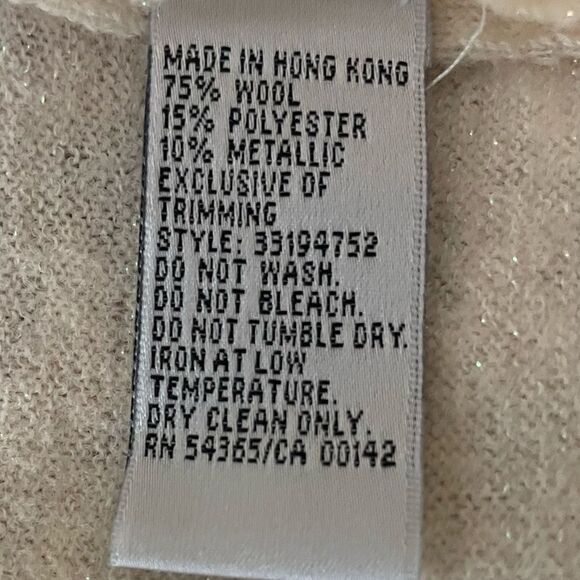 Nygard Collection Embellished Full Zip Boiled Wool Cream Cardigan Sweater Large - Picture 6 of 10